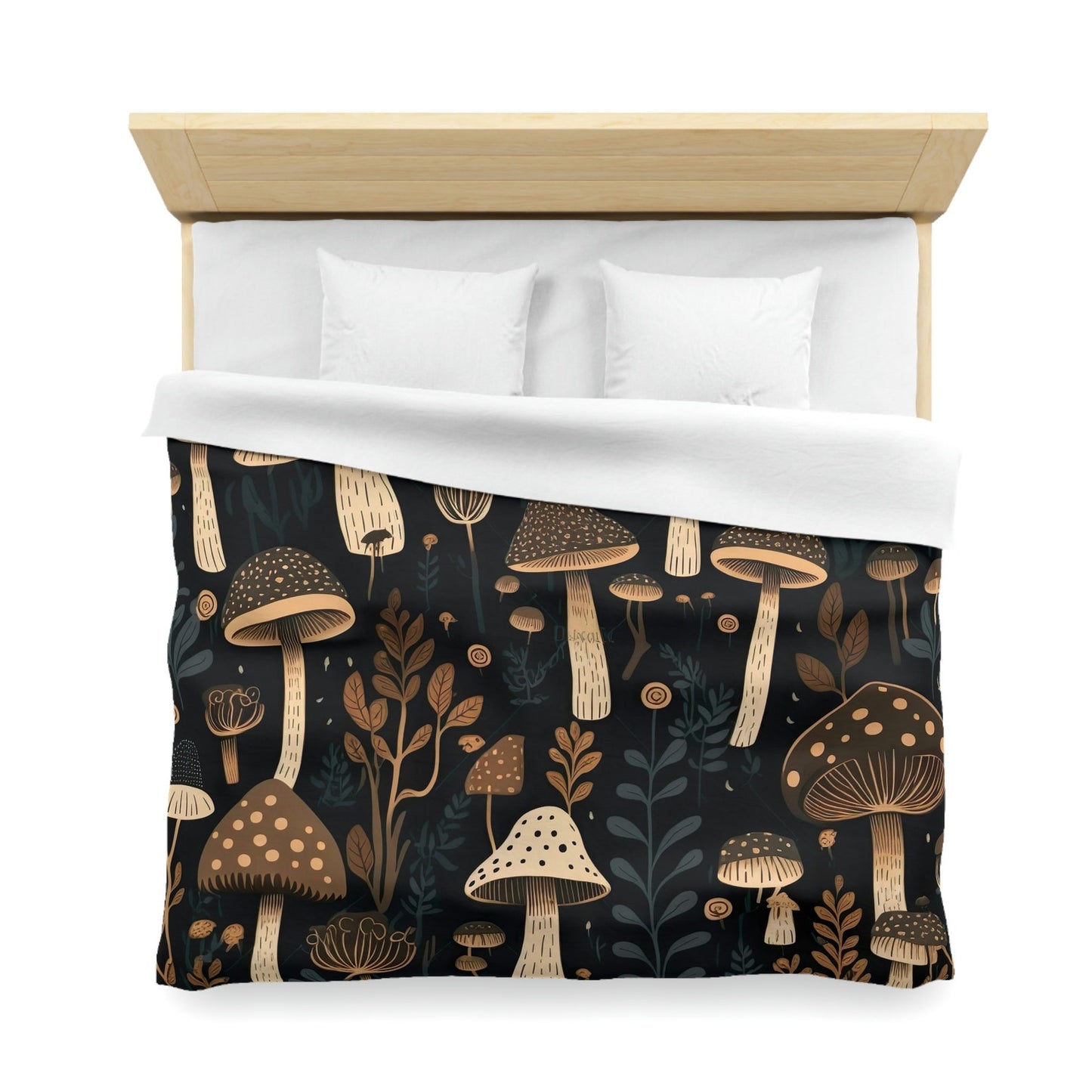 Emerald Blossoms - Dark Academia Mushroom, Halloween Forestcore Bedding Set For Hippies