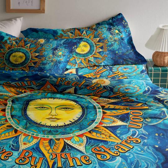 Emerald Blossom - Feel By The Moon Bedding Set For Hippies