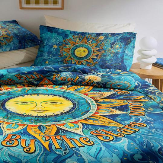 Emerald Blossom - Feel By The Moon Bedding Set For Hippies