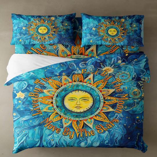 Emerald Blossom - Feel By The Moon Bedding Set For Hippies