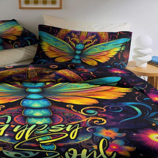 Gypsy Soul Dragonfly Bedding Set For Hippies