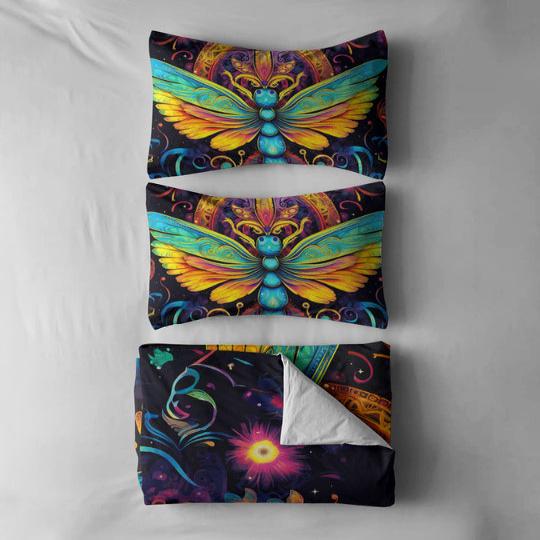 Gypsy Soul Dragonfly Bedding Set For Hippies