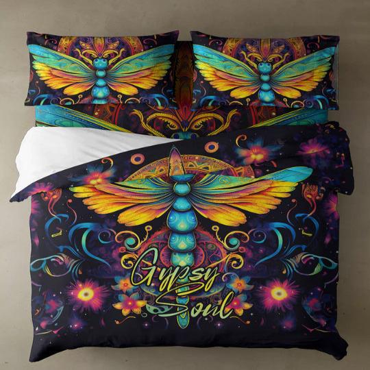 Gypsy Soul Dragonfly Bedding Set For Hippies