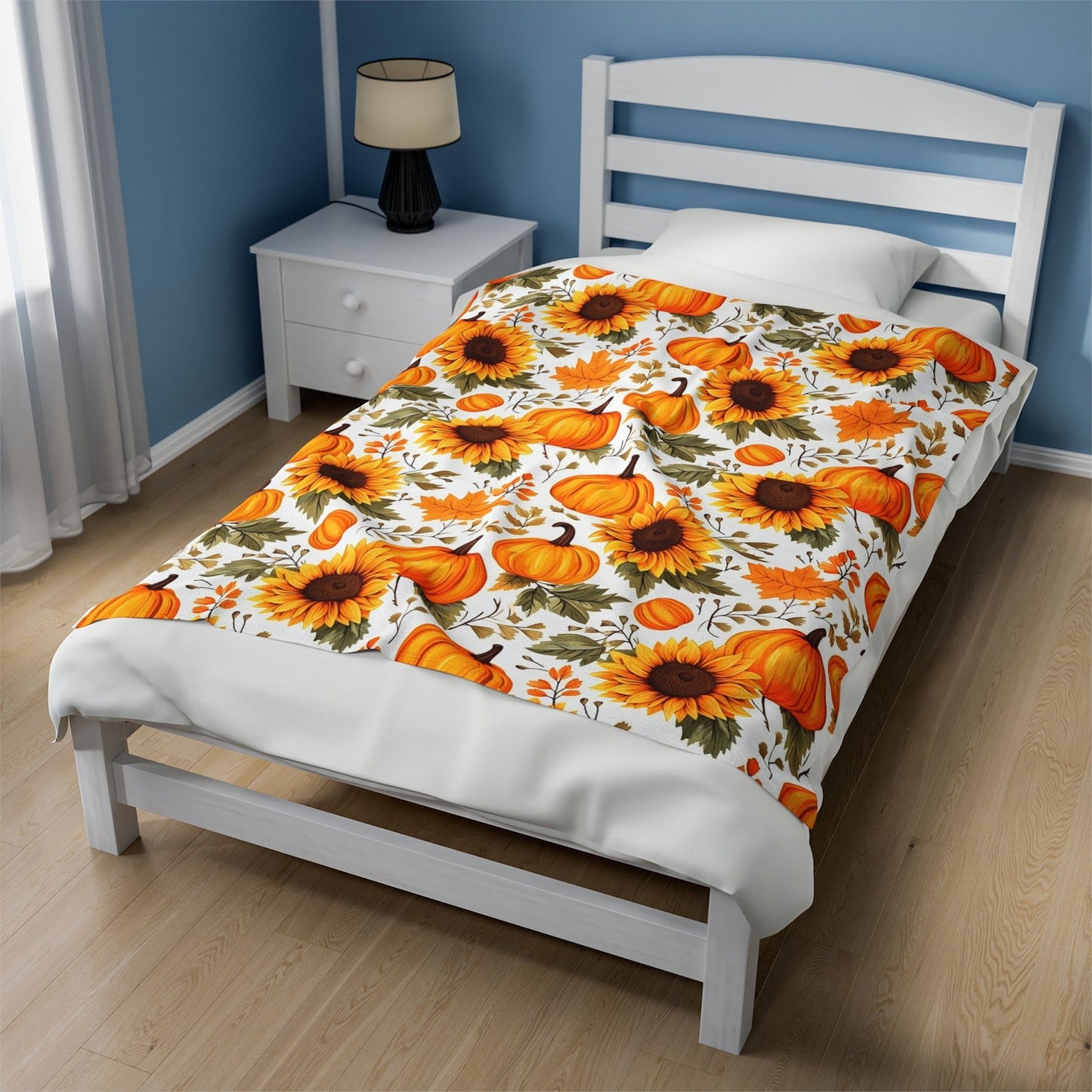 Fall Pumpkins Sunflower Halloween Fleece Blanket For Hippies