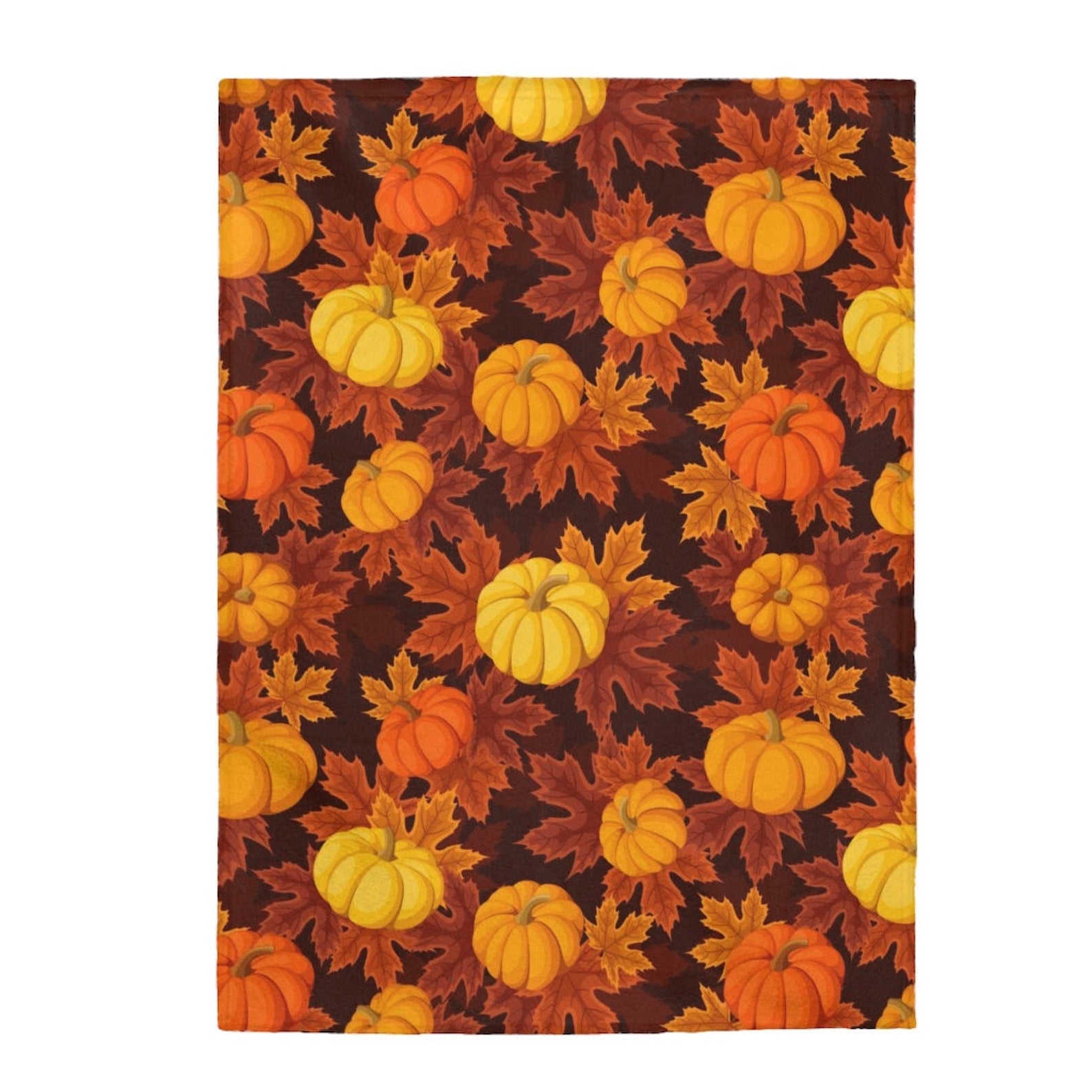 Fall Pumpkin Halloween, Autumn Leaves Fleece Blanket For Hippies