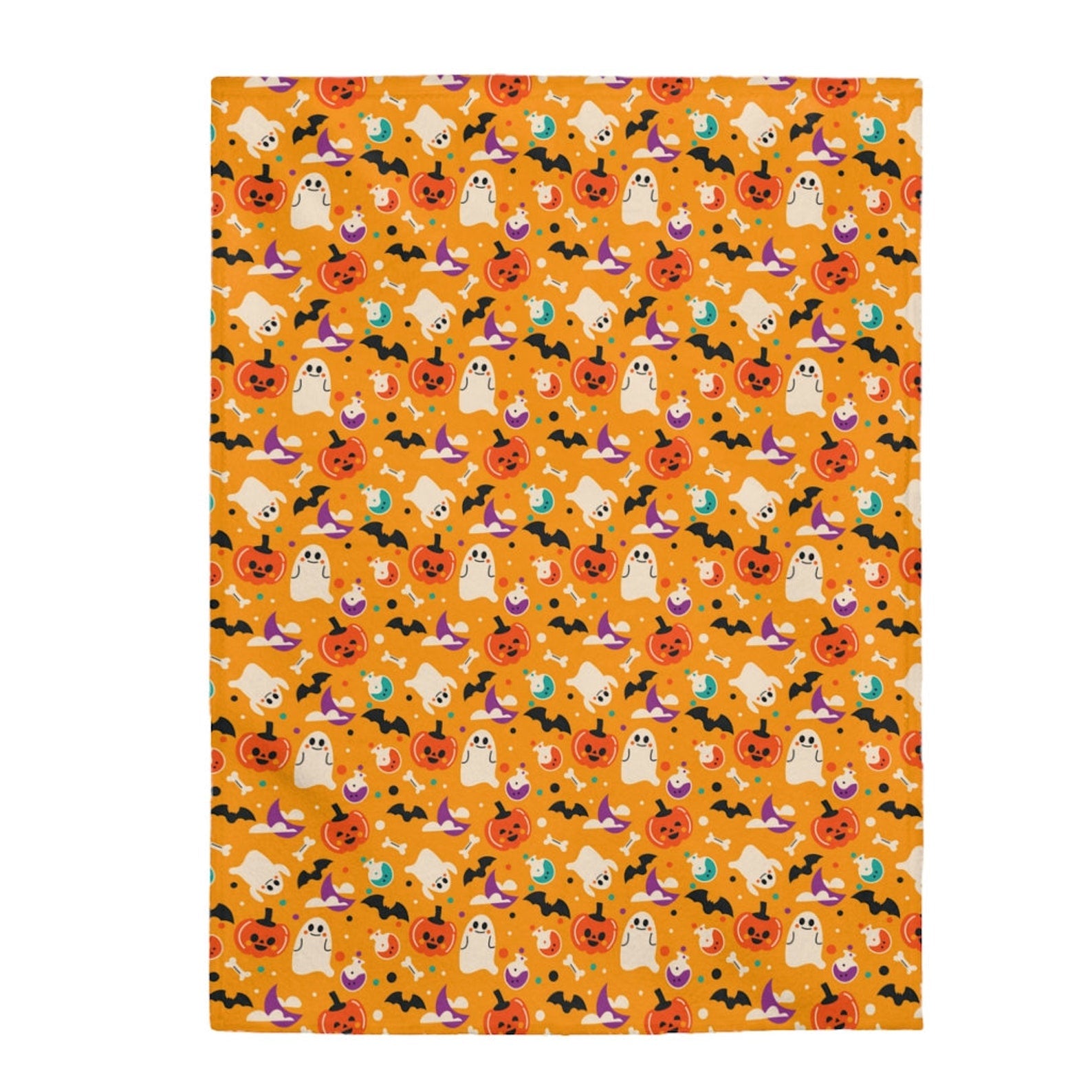 Fall Pumpkin Halloween, Halloween Ghosts Fleece Blanket For Hippies