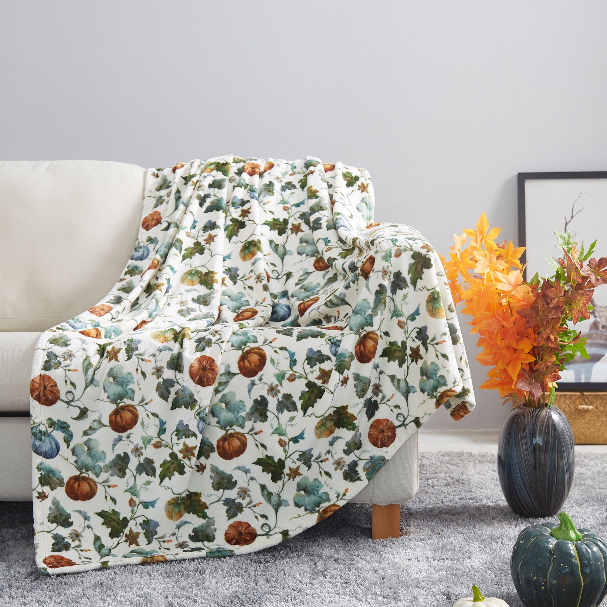 Fall Pumpkin Throw Halloween Fleece Blanket For Hippies