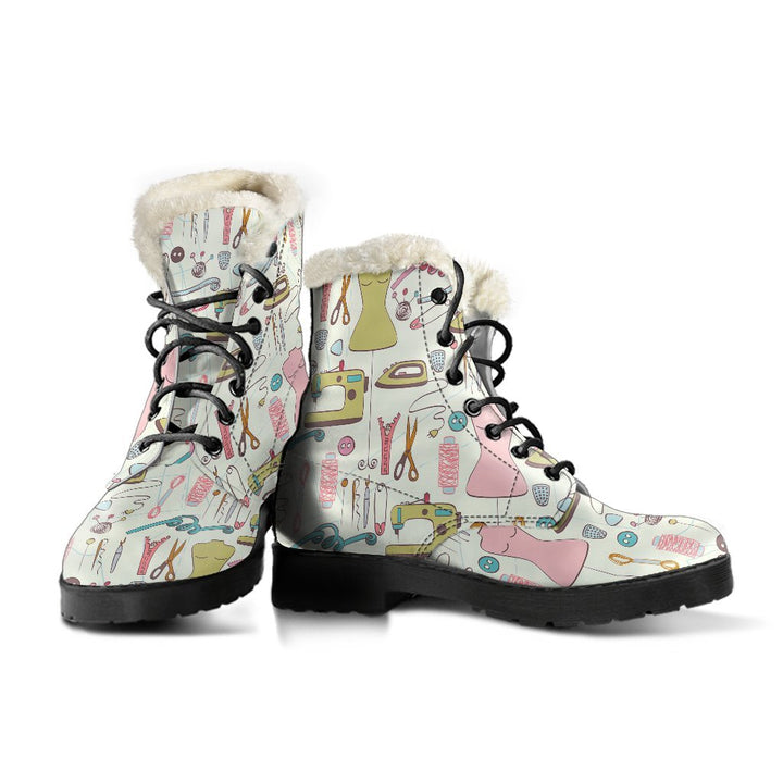 Fashion Design Cartoon Pattern Print Comfy Faux Fur Boots For Winter Season