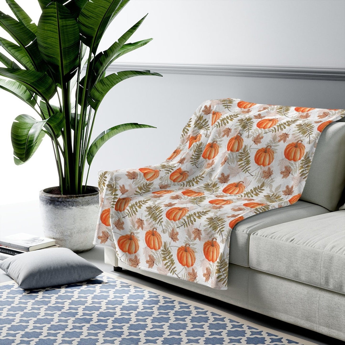 Halloween Pumpkin Harvest Fleece Blanket For Hippies