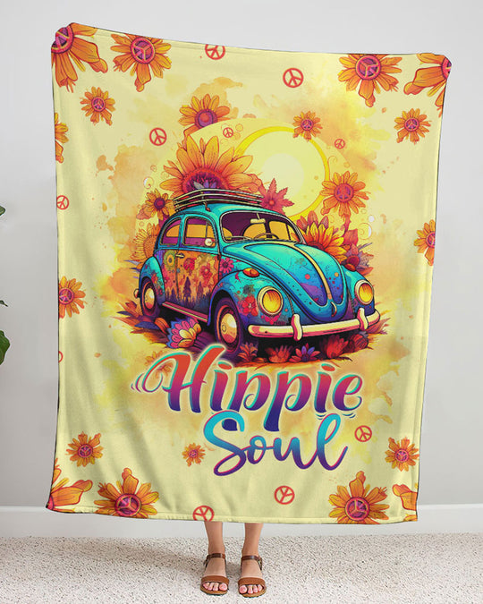 Hippie Soul, Beetle Ride Fleece Blanket For Hippies