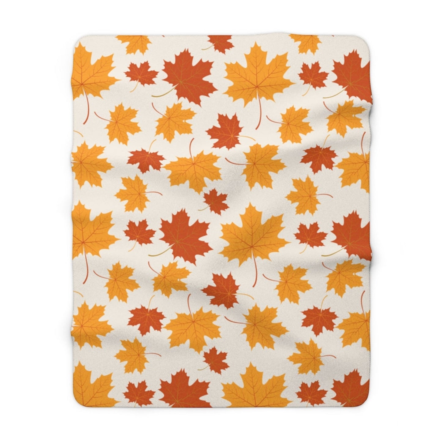 Orange Leaves Harvest Fleece Blanket For Hippies