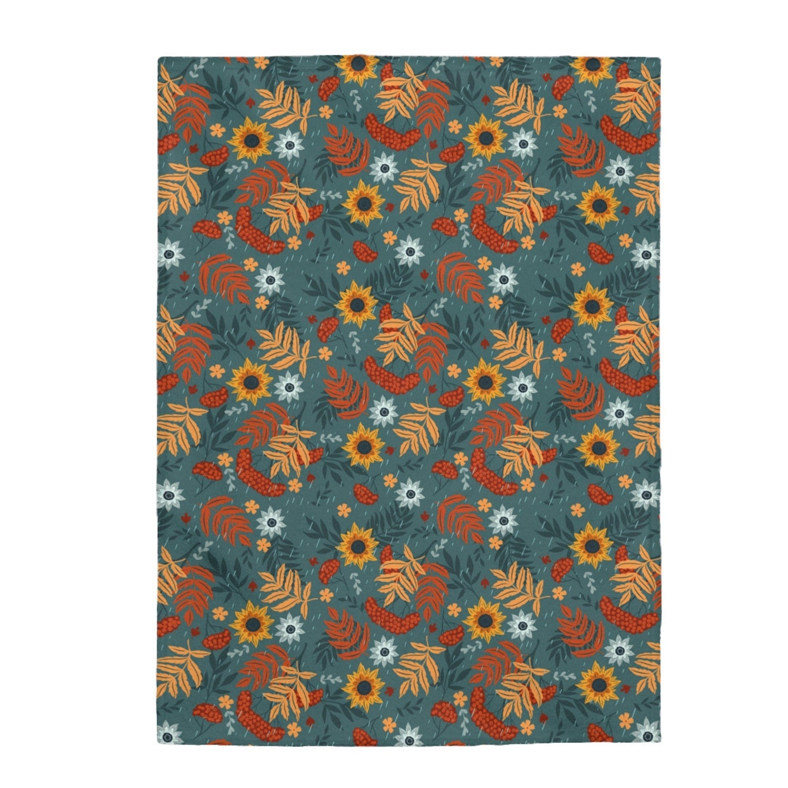 Sunflower Fall Harvest Fleece Blanket For Hippies