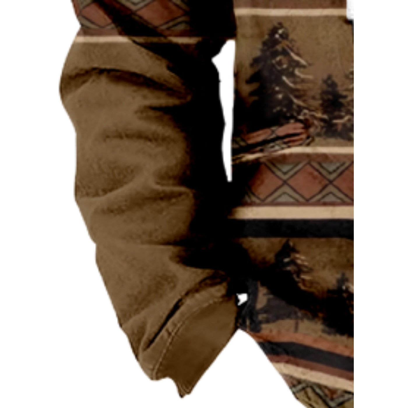 Western Aztec, Native America Pine Pattern Print Wool Hooded Jackets For Hippie