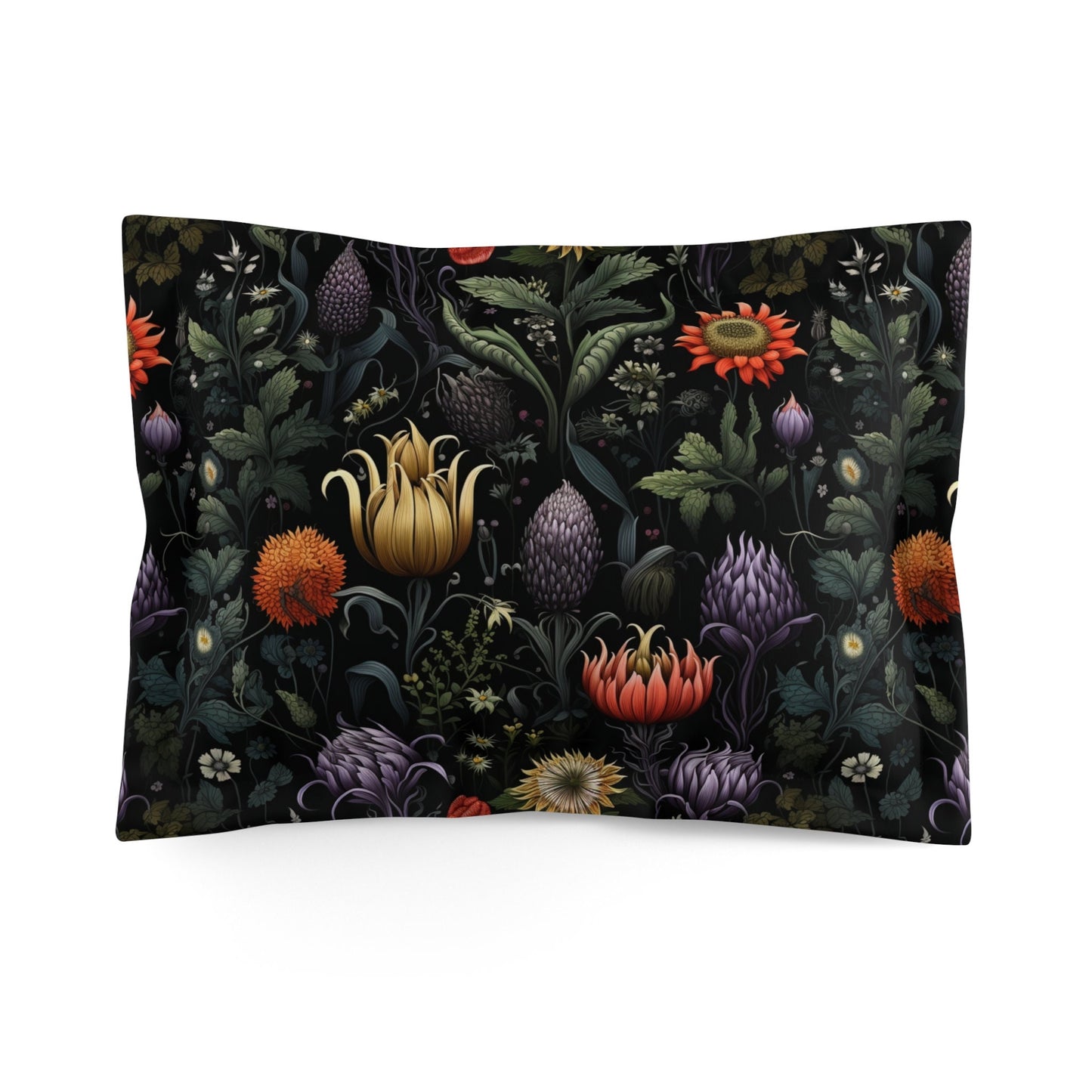 Emerald Blossoms - Enchanted Autumn Floral, Halloween Witchy Flowers Bedding Set For Hippies