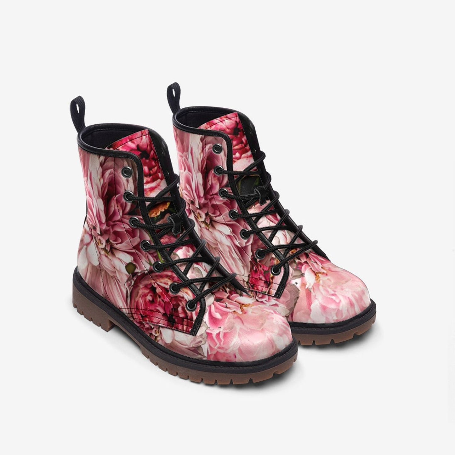 Emerald Blossoms - Everything is Coming Up Roses Casual Leather Lightweight Boots | Combat Boots For Hippies