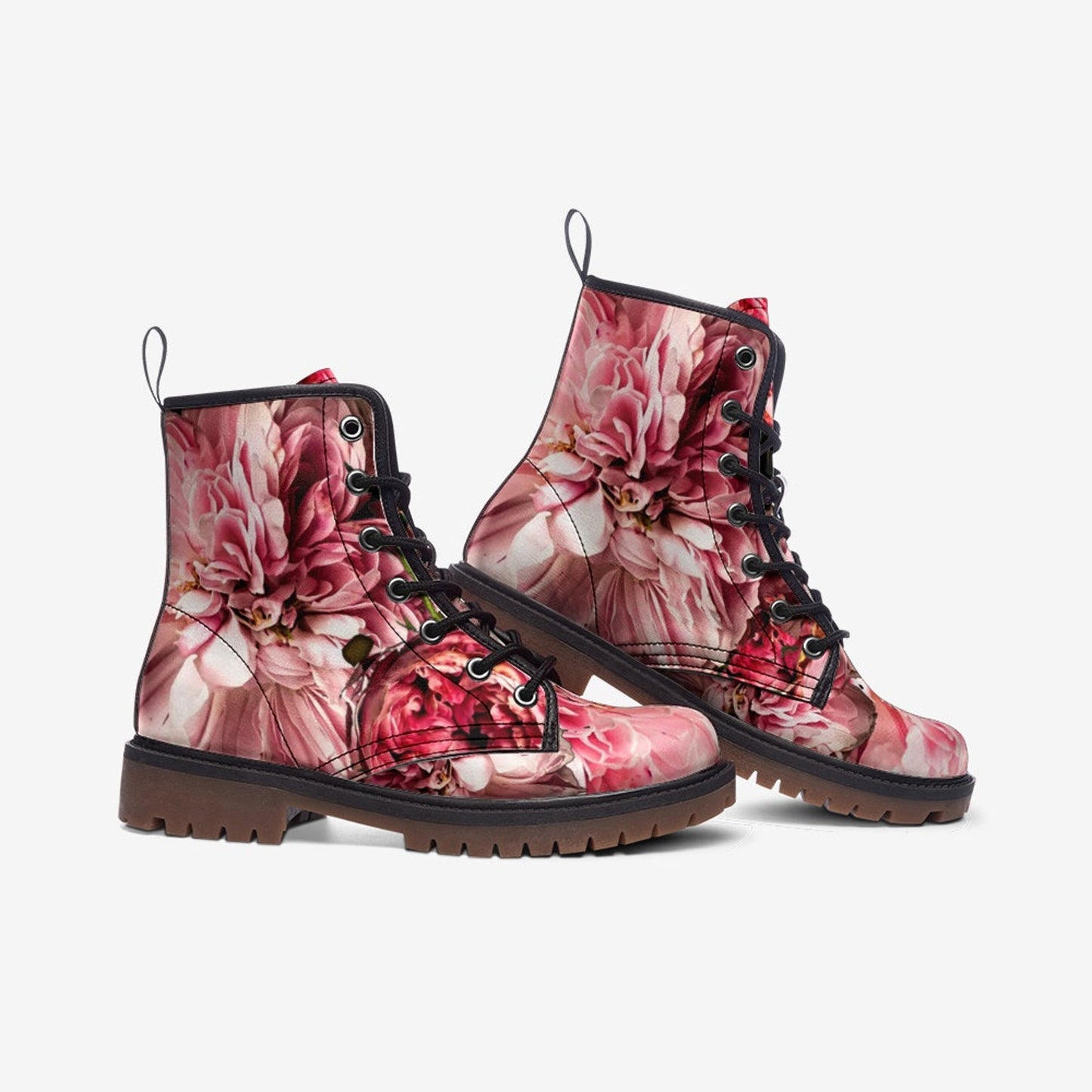 Emerald Blossoms - Everything is Coming Up Roses Casual Leather Lightweight Boots | Combat Boots For Hippies