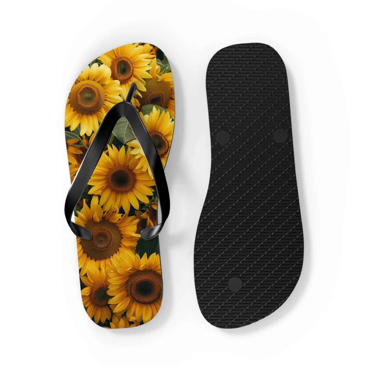 Emerald Blossoms - Flip Flops Sunflowers Flower Floral Women's Flip Flops For Hippies