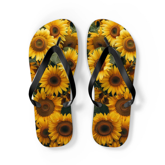 Emerald Blossoms - Flip Flops Sunflowers Flower Floral Women's Flip Flops For Hippies