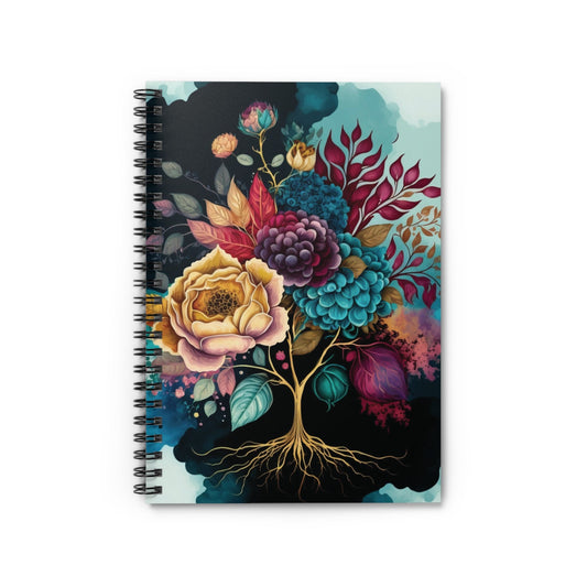 Floral Flower Journal Notebook, 6x8, Ruled Line Paper