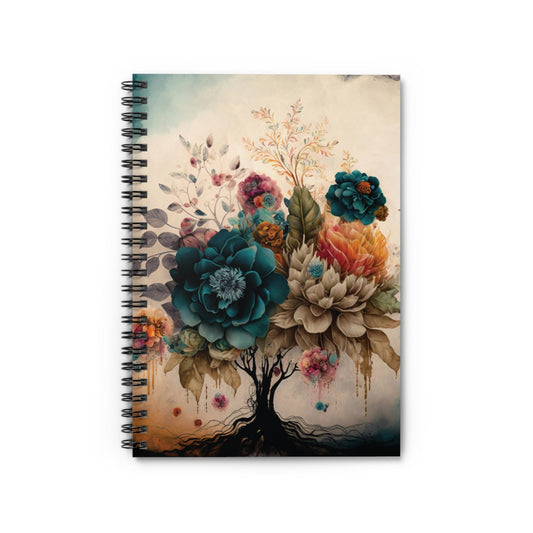 Floral Flower Journal Notebook – 6x8, Ruled Line Paper