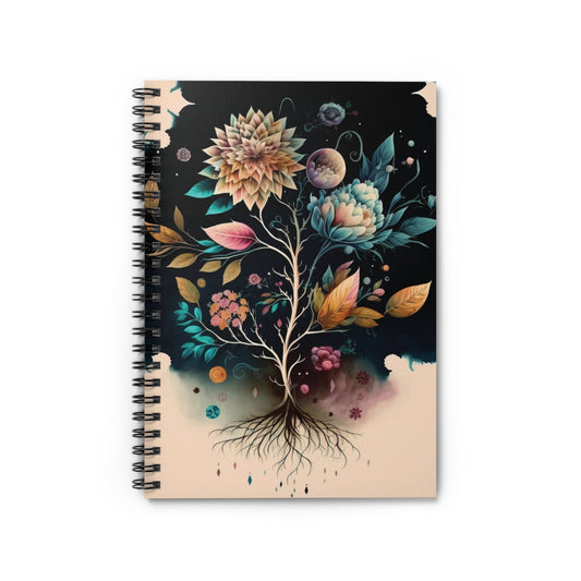 Floral Flower Journal Notebook, 6x8, Ruled Line Paper,