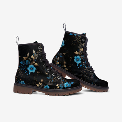 Emerald Blossoms - Floral Music Notes Light Spring Summer Fall Winter Boots For Hippies