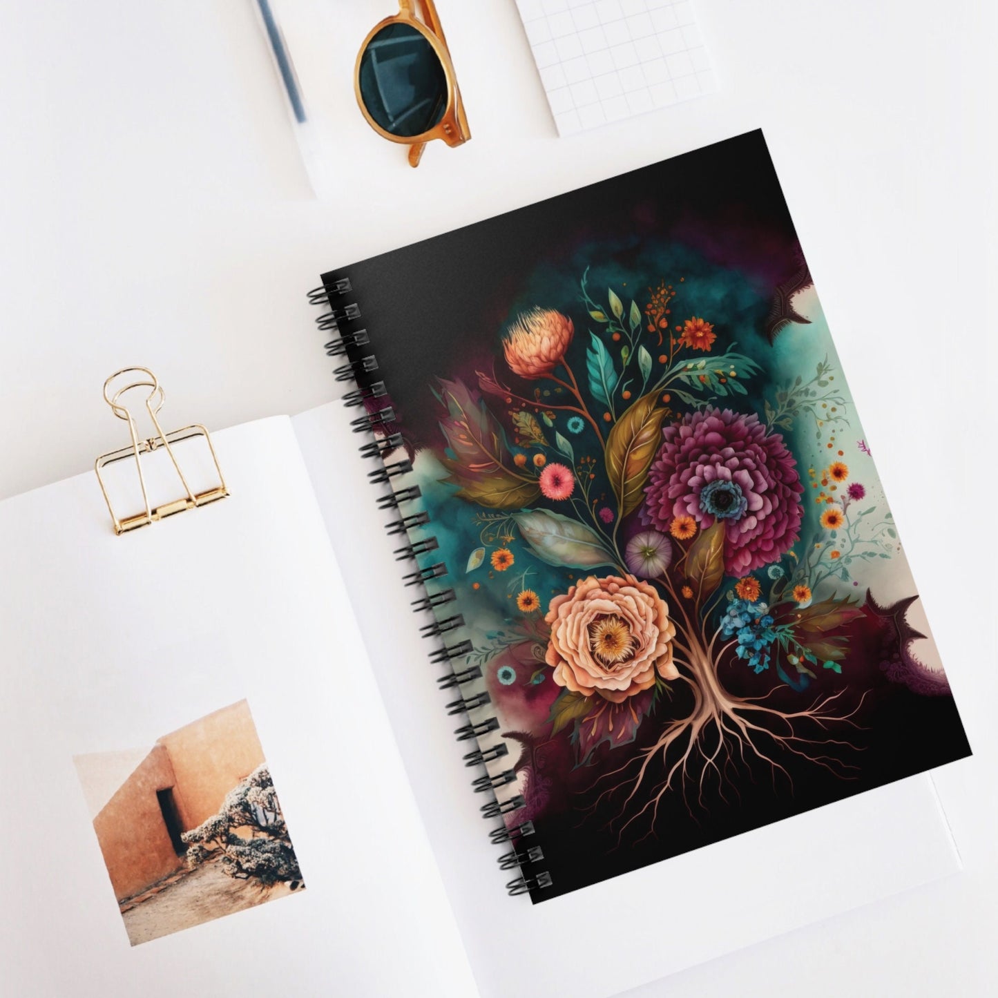 Flower Diary Notebook – 6x8, Graphed Paper