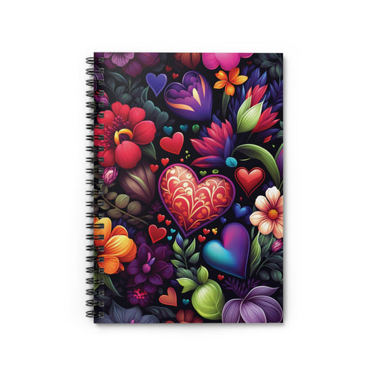 Flower Heart Diary Notebook – 6x8, Graphed Paper