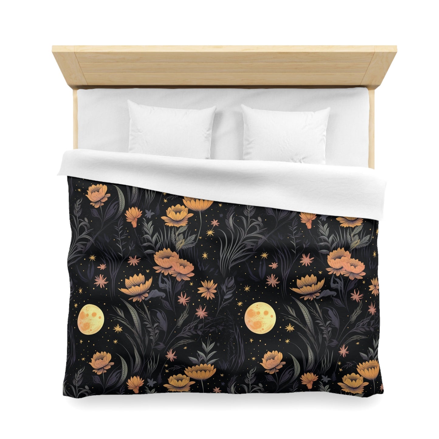 Emerald Blossoms - Garden of Shadows Floral, Halloween Witchy Flowers Bedding Set For Hippies