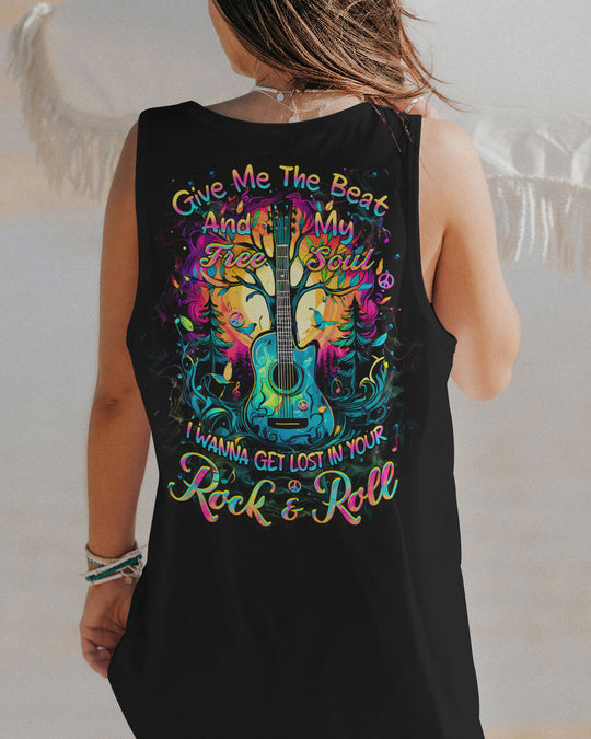 Emerald Blossoms - Give Me the Beat and Free My Soul Guitar All Over Print Shirt for Hippie