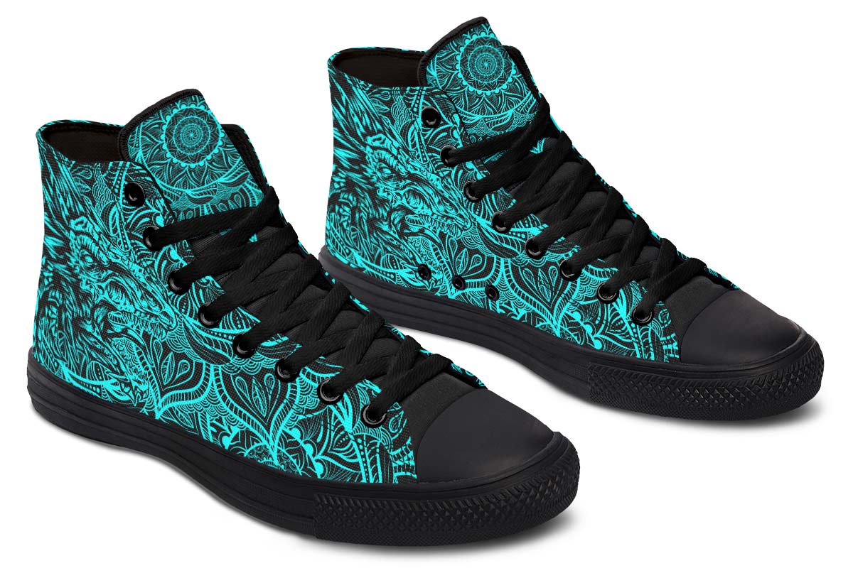 Emerald Blossoms Shoes - AQUA DRAGON