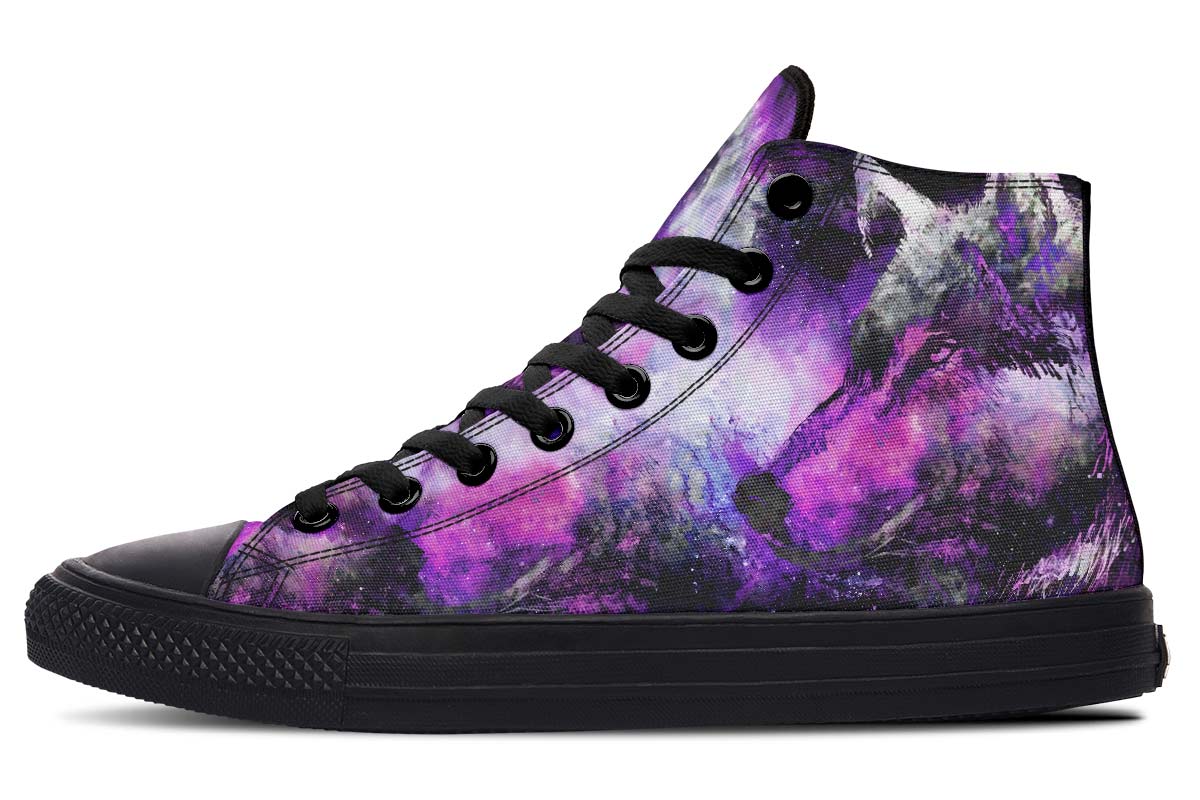 Emerald Blossoms Shoes - WATERCOLOR GALAXY WOLF