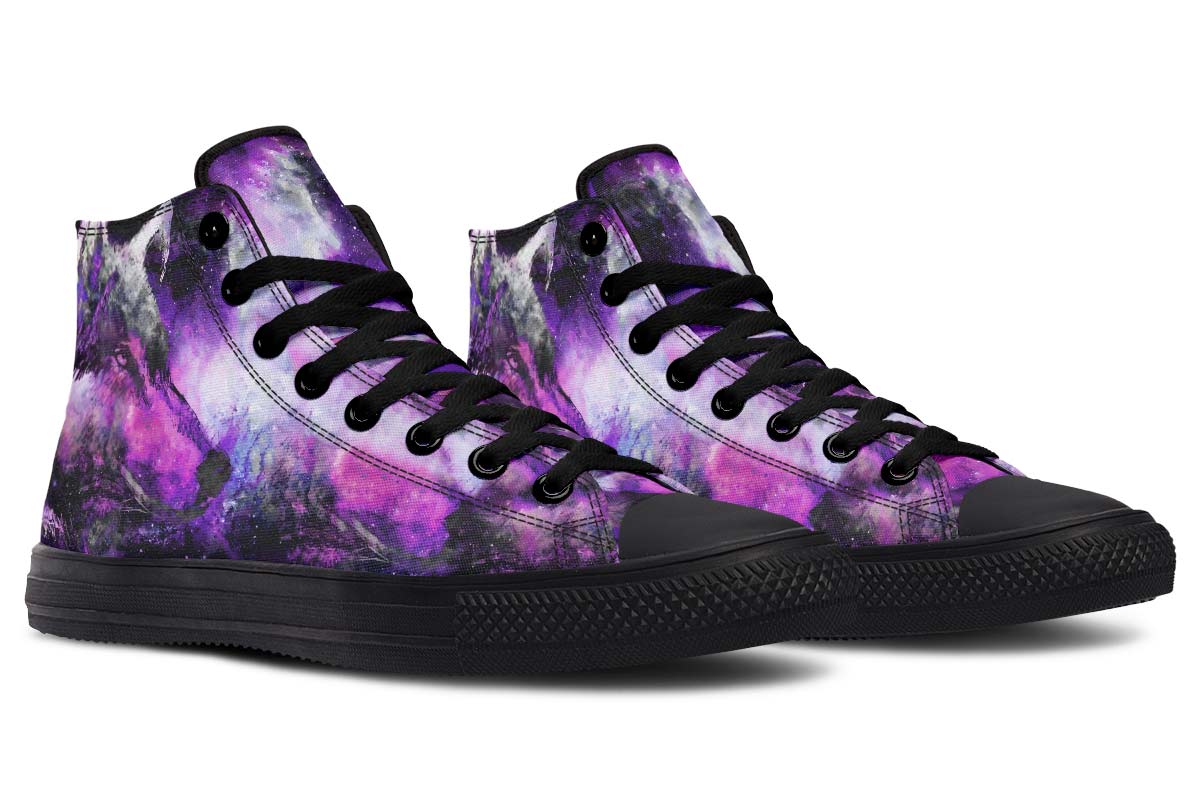 Emerald Blossoms Shoes - WATERCOLOR GALAXY WOLF