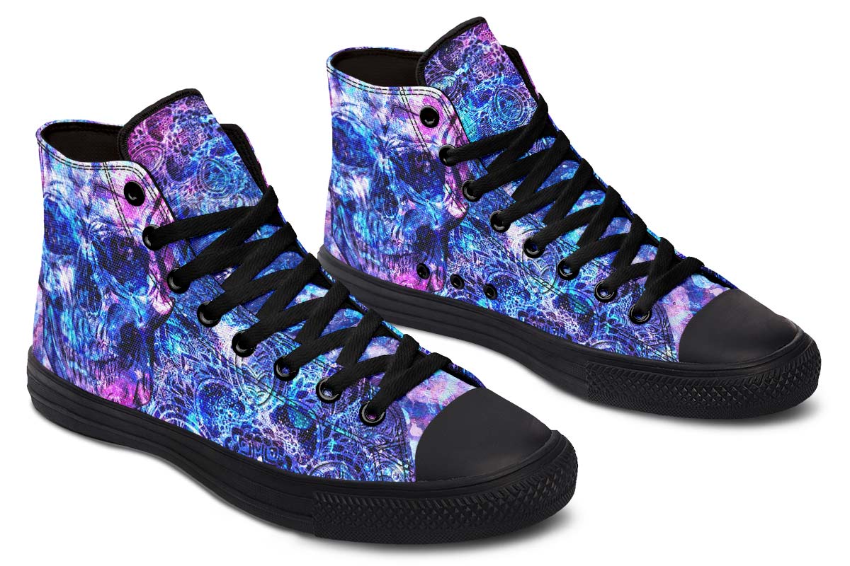 Emerald Blossoms - ACRYLIC GALAXY SKULL Shoes For Hippies