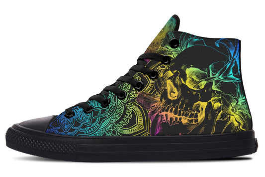 Emerald Blossoms Shoes - COLORFUL SKULL MANDALA FLOWERS