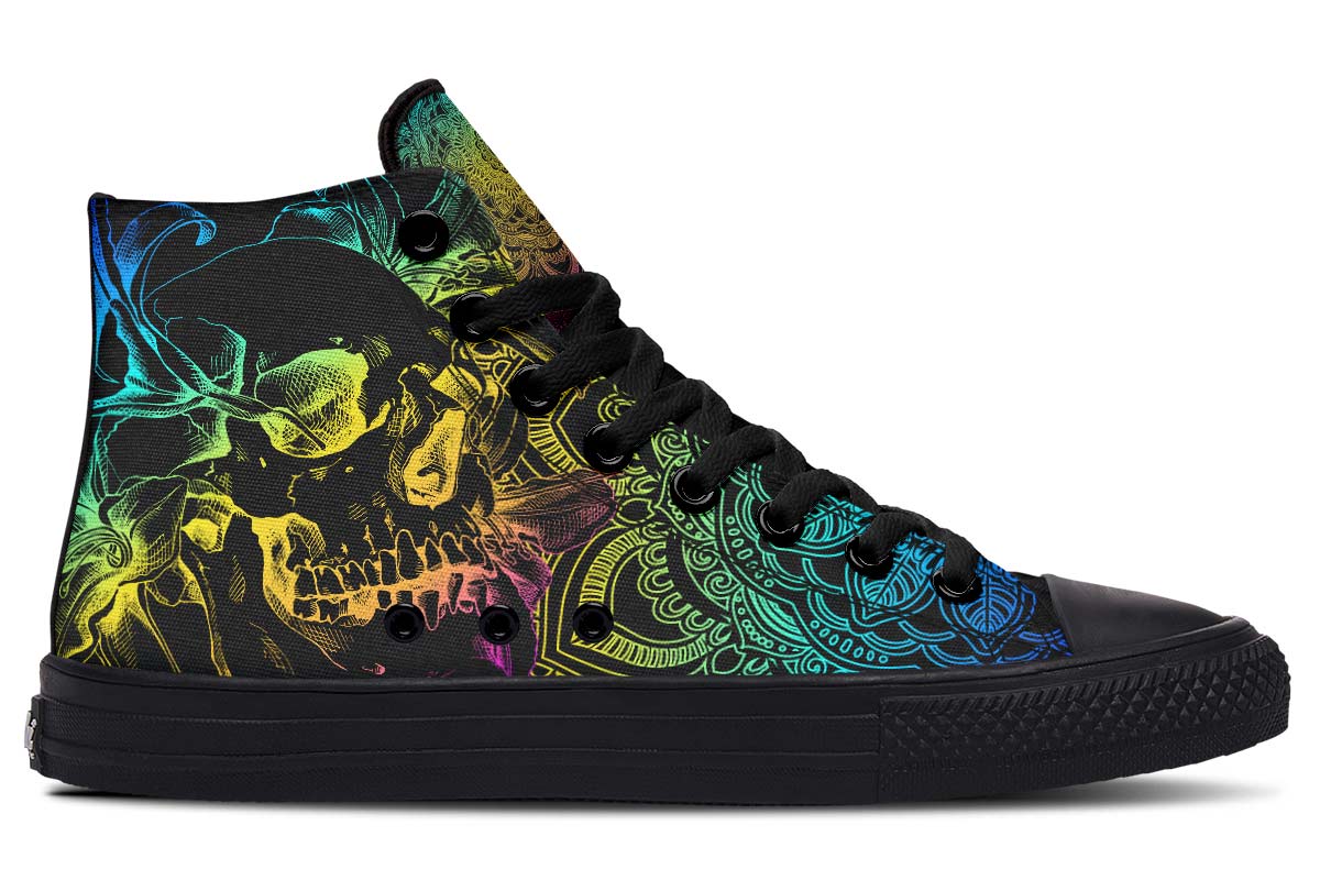 Emerald Blossoms Shoes - COLORFUL SKULL MANDALA FLOWERS