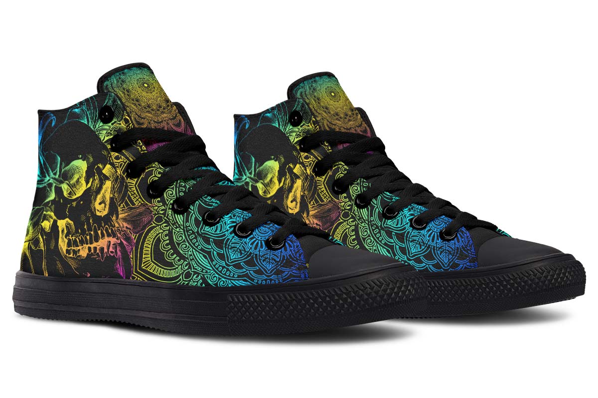 Emerald Blossoms Shoes - COLORFUL SKULL MANDALA FLOWERS