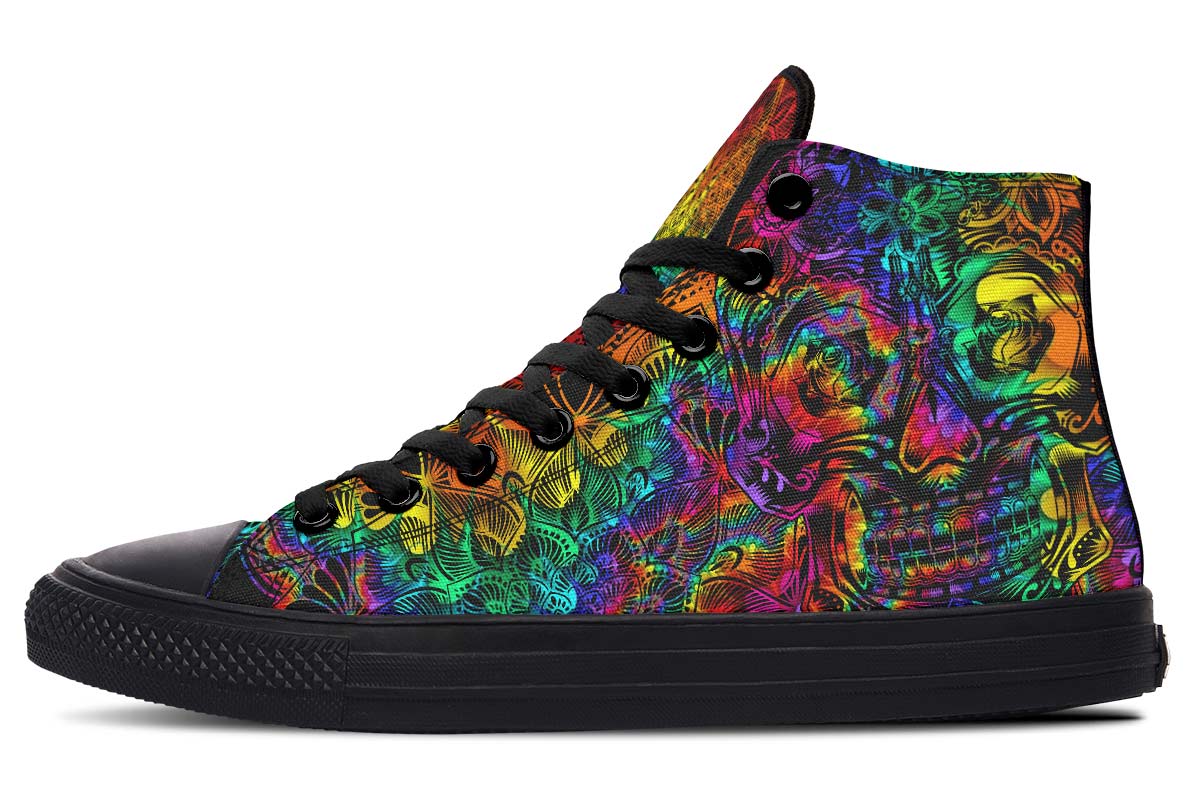 Emerald Blossoms Shoes - PSYCHEDELIC SKULL