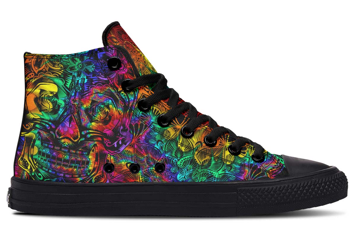 Emerald Blossoms Shoes - PSYCHEDELIC SKULL