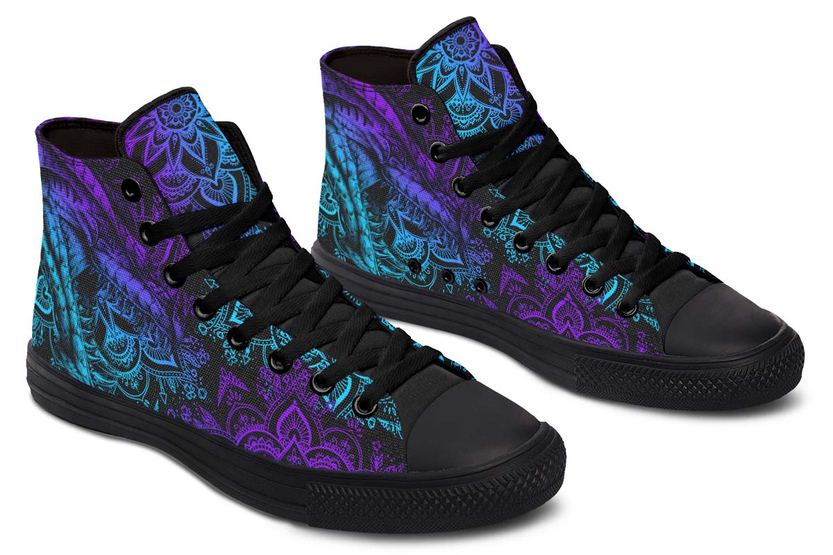 Emerald Blossoms Shoes - COLORFUL DRAGON MANDALA