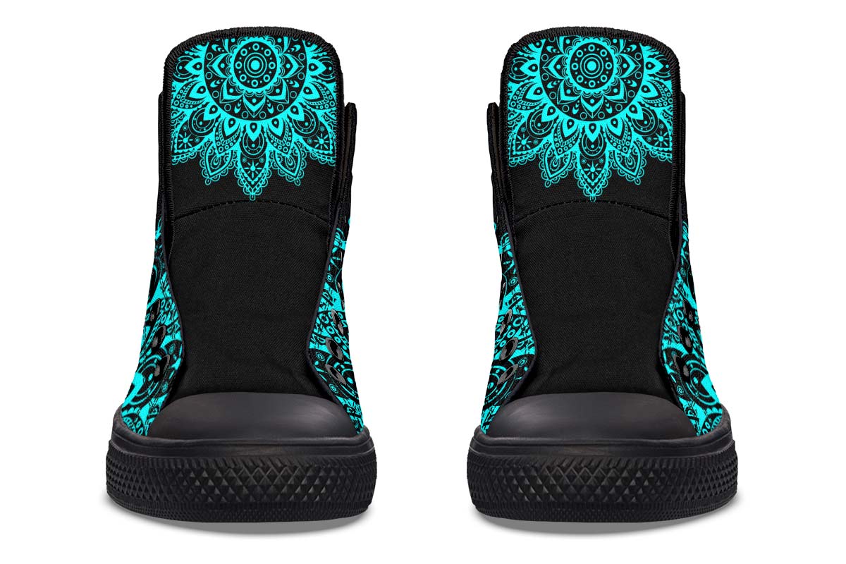 Emerald Blossoms Shoes - AQUA ROSE MANDALA