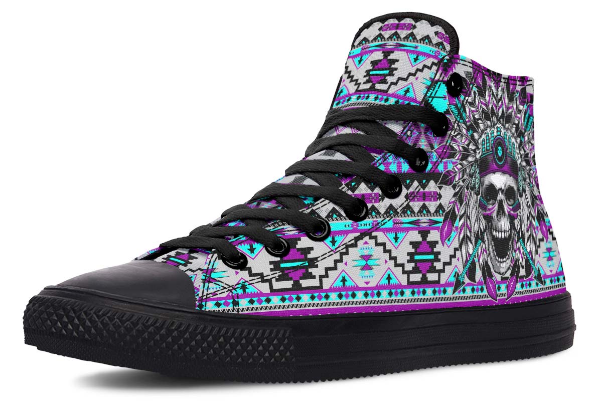 Emerald Blossoms - PURPLE SKULL CHIEF Shoes For Hippies