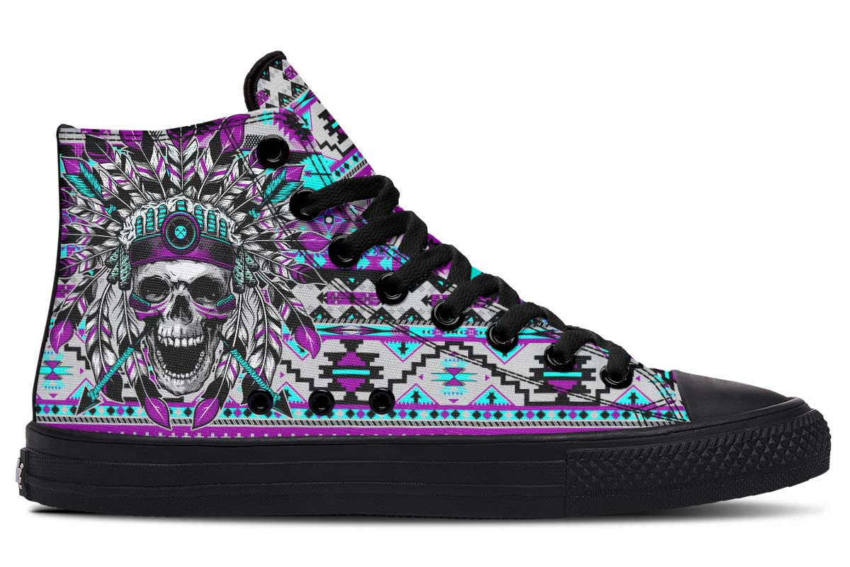 Emerald Blossoms - PURPLE SKULL CHIEF Shoes For Hippies