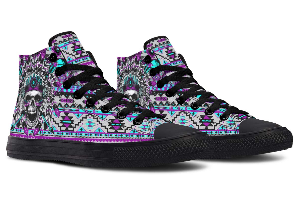 Emerald Blossoms - PURPLE SKULL CHIEF Shoes For Hippies