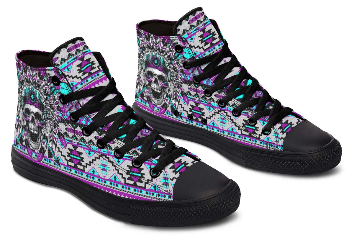 Emerald Blossoms - PURPLE SKULL CHIEF Shoes For Hippies