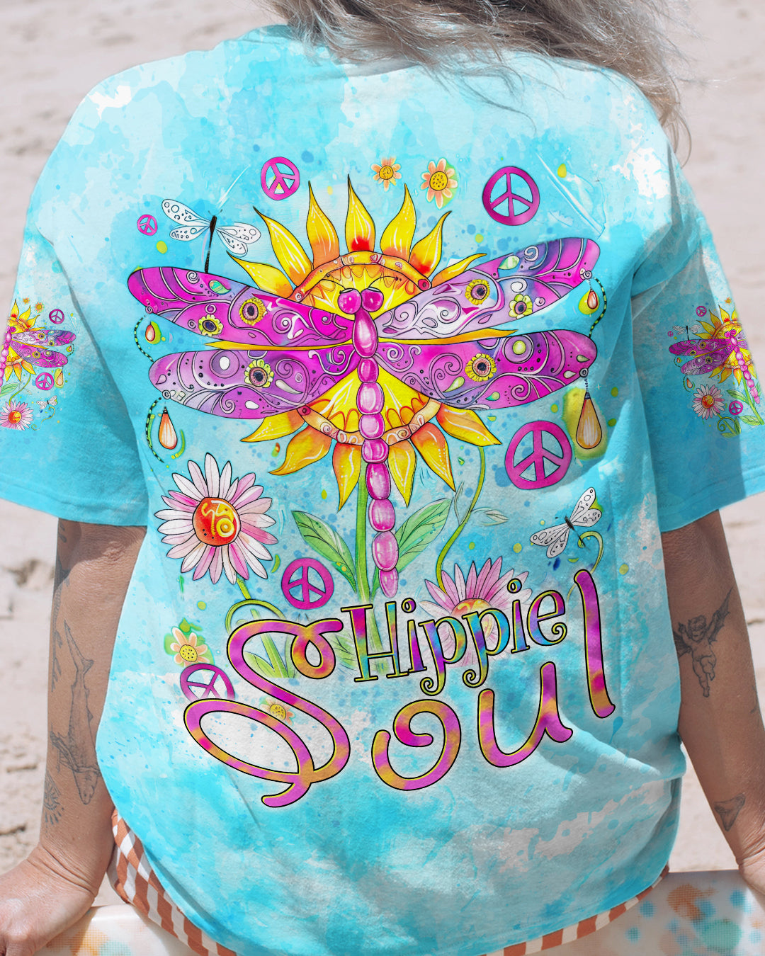 Emerald Blossoms - Hippie Soul Dragonfly All Over Print Shirt For Hippies