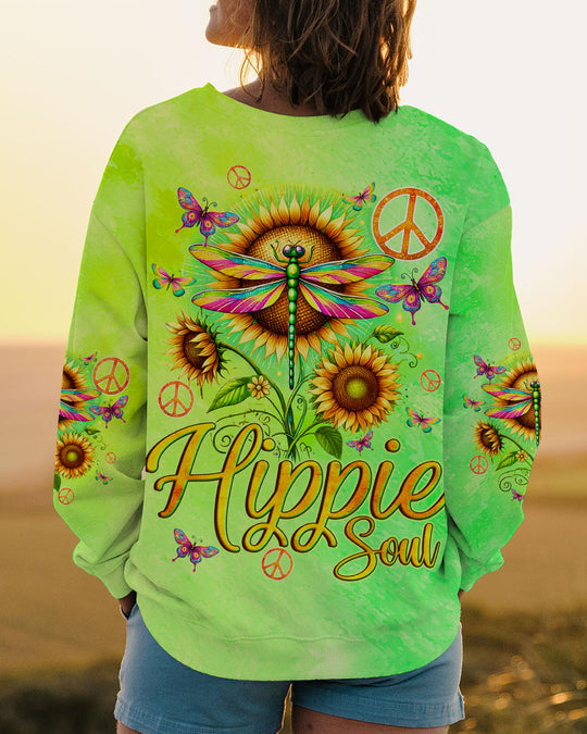 Emerald Blossoms - Hippie Soul Dragonfly and Sunflower All Over Print