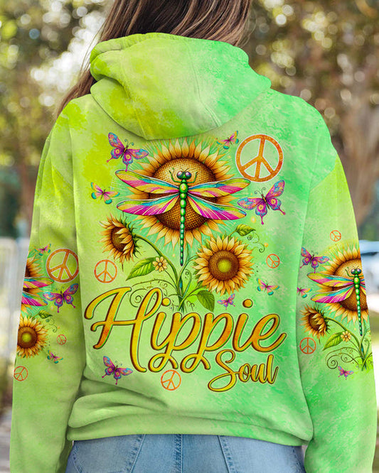 Emerald Blossoms - Hippie Soul Dragonfly and Sunflower All Over Print