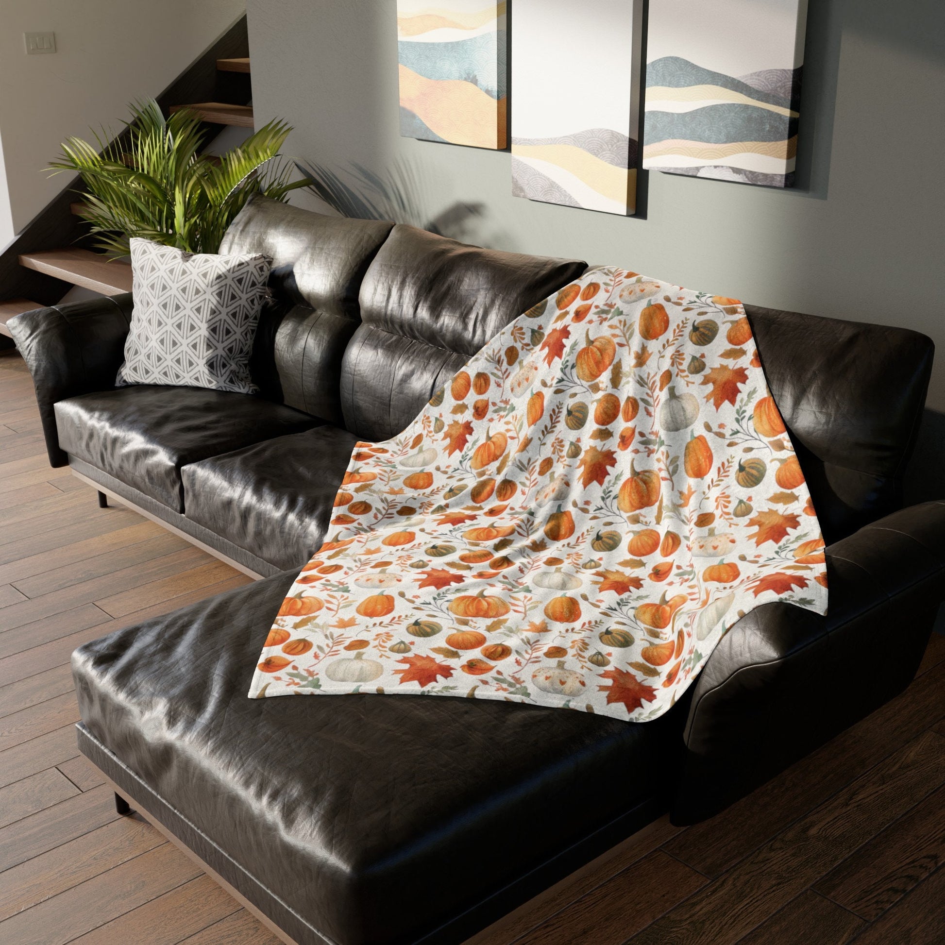 Halloween Throw Autumn Leaves Fleece Blanket For Hippies