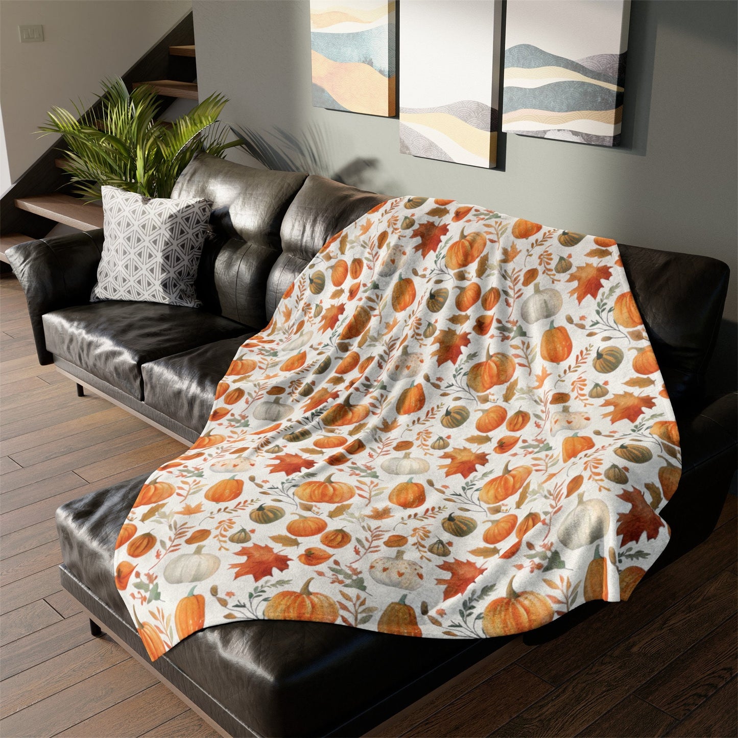 Halloween Throw Autumn Leaves Fleece Blanket For Hippies